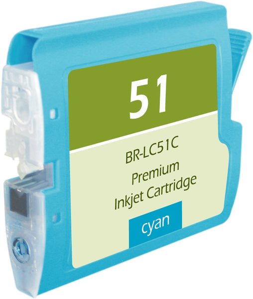 LC51C Brother Inkjet Compatible Cartridge, Cyan, 20ML