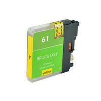 LC61XLY Brother Inkjet Compatible Cartridge, Yellow, 18ML H.Yield