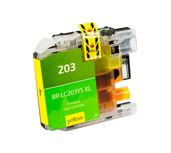 LC203YXL Brother Inkjet Compatible Cartridge, Yellow, 9ML H.Yield