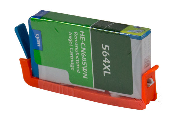 564XL Hewlett-Packard Inkjet Remanufactured Cartridge, Cyan, 12ML H.YieldReads Ink Volume